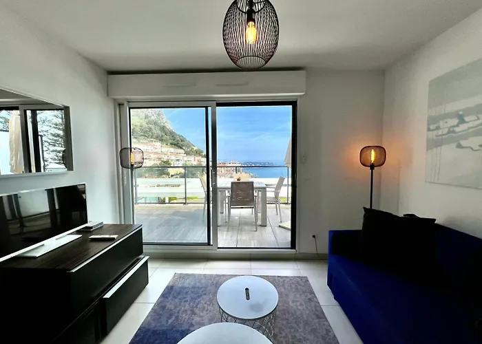 Luxueux 2 Pieces - Terrasse Vue Mer - Parking - Fo * Beausoleil
